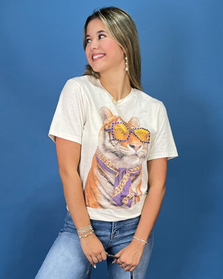 Shade Game Tiger Rhinestone Graphic Top - All About You