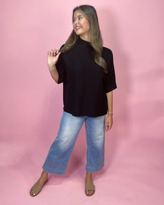 Sleek & Simple Black Short Sleeve Top - All About You Boutique & Gifts