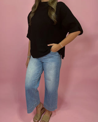 Sleek & Simple Black Short Sleeve Top - All About You Boutique & Gifts