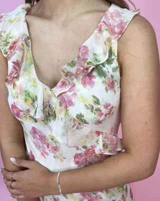 Soft Bloom Ruffle Floral Maxi Dress - All About You Boutique & Gifts
