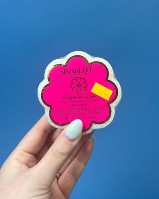 Spongellé Daisy Spongettes travel-sized body wash infused buffer available in multiple fragrances, featuring a flower-shaped