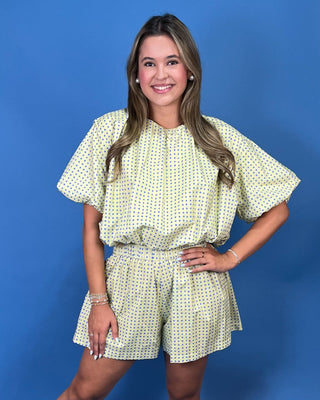 Spring Fling Blue Dot Short Set - All About You