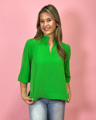 Standout Style Green 3/4 Sleeve Top - All About You