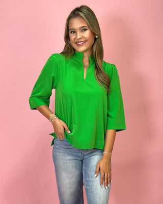 Standout Style Green 3/4 Sleeve Top - All About You