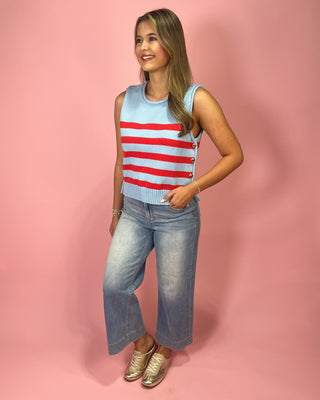 Summer Sail Knit Striped Tank Top - All About You