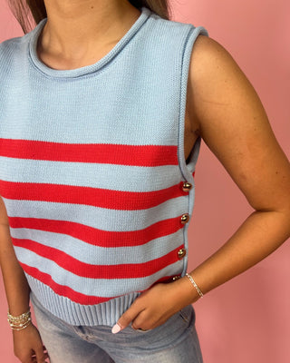 Summer Sail Knit Striped Tank Top - All About You