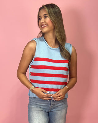 Summer Sail Knit Striped Tank Top - All About You