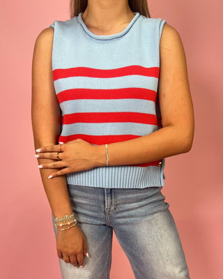Summer Sail Knit Striped Tank Top - All About You
