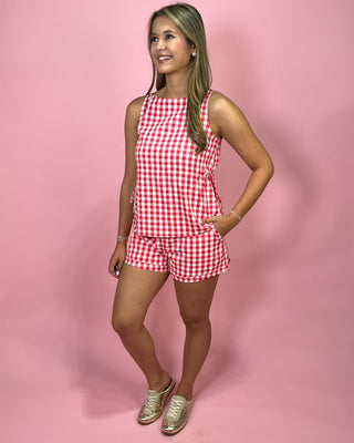Sunny Days Red Gingham Short Set - All About You
