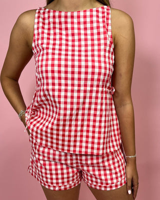 Sunny Days Red Gingham Short Set - All About You