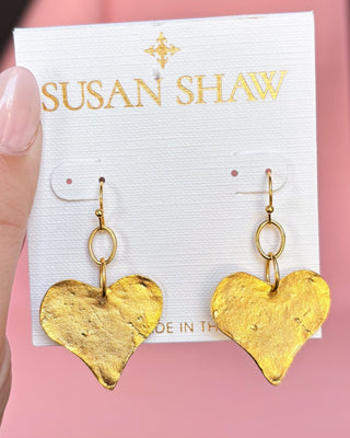Susan Shaw Gold Heart Earrings - All About You