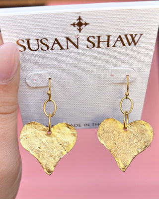 Susan Shaw Gold Heart Earrings - All About You