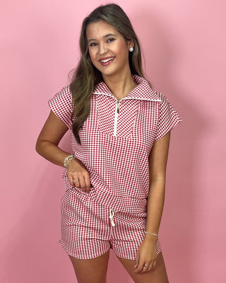 Sweet Escape Red Gingham Short Set - All About You Boutique & Gifts