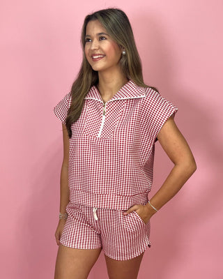 Sweet Escape Red Gingham Short Set - All About You Boutique & Gifts