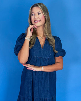 Sweet on Denim Tiered Midi Dress - All About You