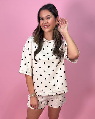 Sweet Spot Polka Dot Scuba Top and Shorts Set - All About You Boutique & Gifts