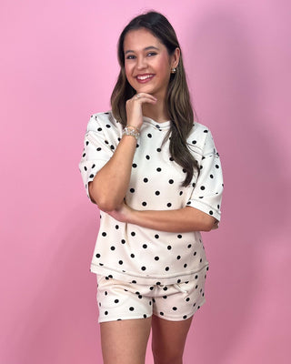 Sweet Spot Polka Dot Scuba Top and Shorts Set - All About You Boutique & Gifts