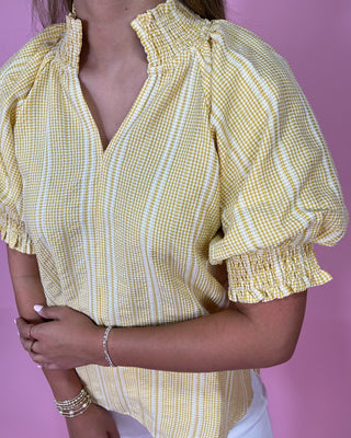 Sweet Sunshine Smock Detailed Top - All About You