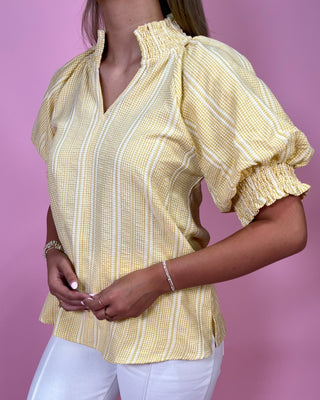 Sweet Sunshine Smock Detailed Top - All About You