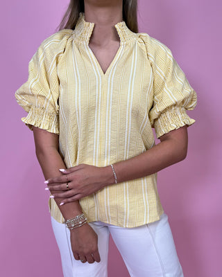 Sweet Sunshine Smock Detailed Top - All About You