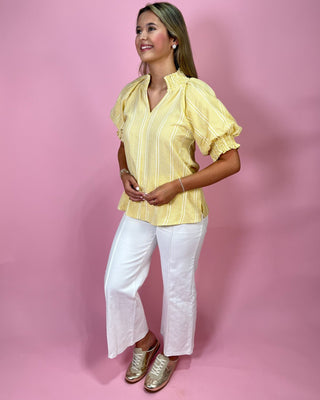 Sweet Sunshine Smock Detailed Top - All About You
