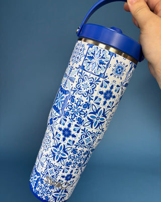 Swig To-Go Tumbler 30oz - Indigo Tiles - All About You