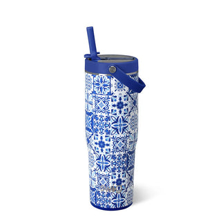 Swig To-Go Tumbler 30oz - Indigo Tiles - All About You