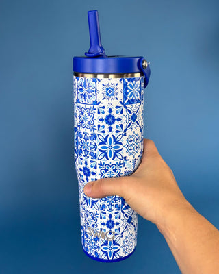 Swig To-Go Tumbler 30oz - Indigo Tiles - All About You
