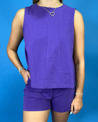Tailgate Favorite Purple Sleeveless Short Set - All About You