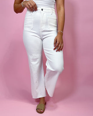 The Adeline White HR Wide Leg Jeans - All About You Boutique & Gifts