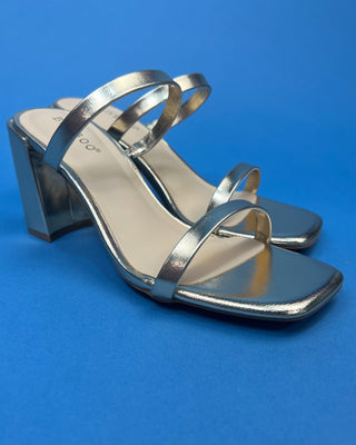 The Adrianna Double Strap Gold Block Heel - All About You