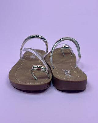 The Ariana Gold Detail Clear Sandal - All About You