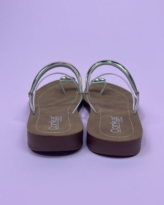 The Ariana Gold Detail Clear Sandal - All About You