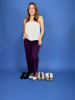 The Ashtin Plum Purple HR Crop Jeans - All About You