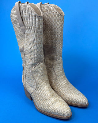 The Astrid Raffia Detail Cowboy Boot - All About You