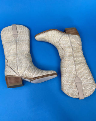 The Astrid Raffia Detail Cowboy Boot - All About You