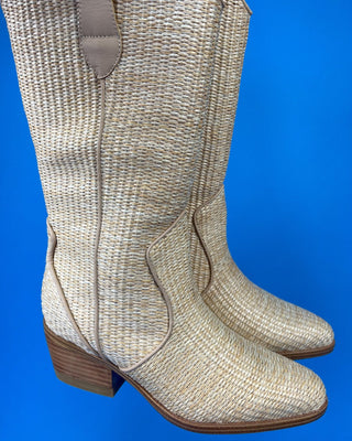 The Astrid Raffia Detail Cowboy Boot - All About You