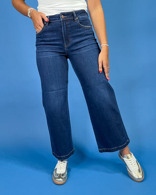 The Audrey HR Crop Dark Wash Jeans - All About You