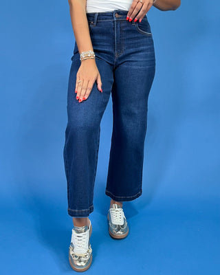 The Audrey HR Crop Dark Wash Jeans - All About You