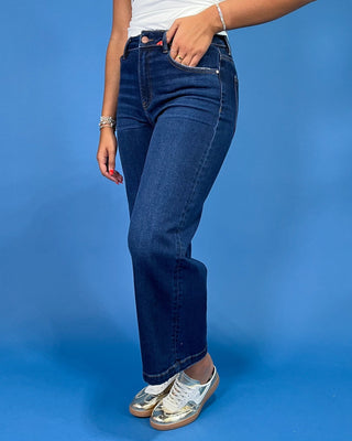 The Audrey HR Crop Dark Wash Jeans - All About You