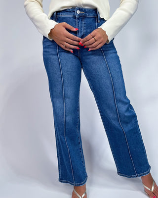 The Bella HR Pintuck Wide Leg Jeans - All About You