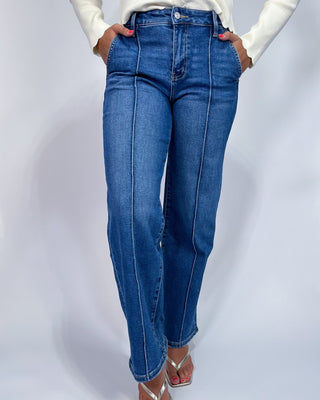 The Bella HR Pintuck Wide Leg Jeans - All About You