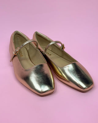 The Blythe Gold Metallic Ballet Flat - All About You Boutique & Gifts