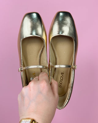 The Blythe Gold Metallic Ballet Flat - All About You Boutique & Gifts