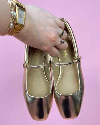 The Blythe Gold Metallic Ballet Flat - All About You Boutique & Gifts
