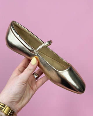 The Blythe Gold Metallic Ballet Flat - All About You Boutique & Gifts