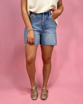 The Bricelynn HR Raw Hem Denim Shorts - All About You