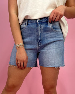 The Bricelynn HR Raw Hem Denim Shorts - All About You
