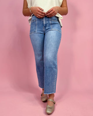 The Casey HR Crop Slim Wide Jeans - All About You