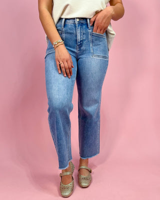 The Casey HR Crop Slim Wide Jeans - All About You